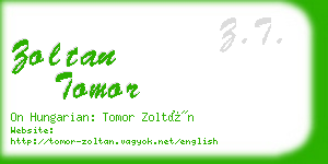 zoltan tomor business card